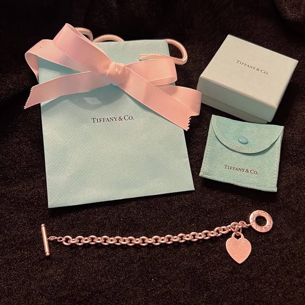 Auth Tiffany Heart Tag Toggle Bracelet